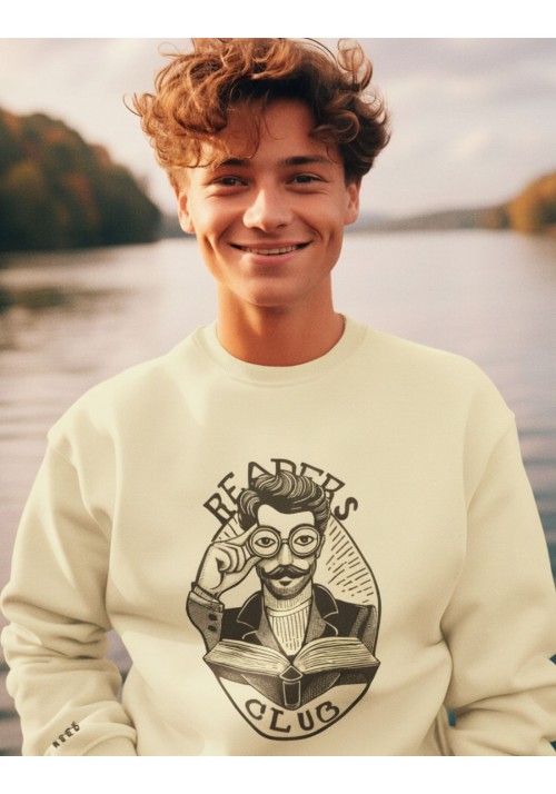 Sudadera hombre algodón orgánico Readers Club- Reader in the club