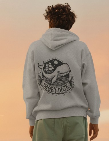 Sudadera hombre algodón orgánico Readers Club-Moby Dick