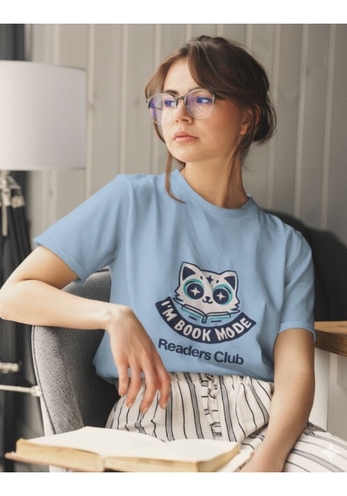 Camiseta mujer algodón orgánico Readers Club- Kitten Reader