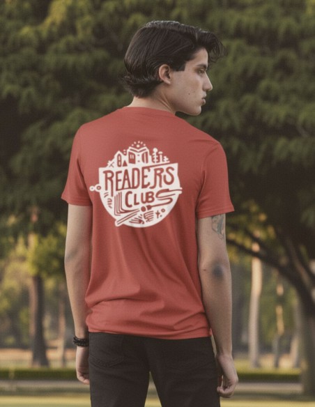 camiseta hombre algodón orgánico Readers Clun Reader in the city